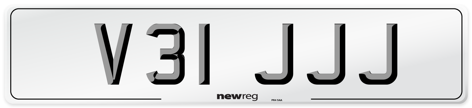V31 JJJ Number Plate from New Reg